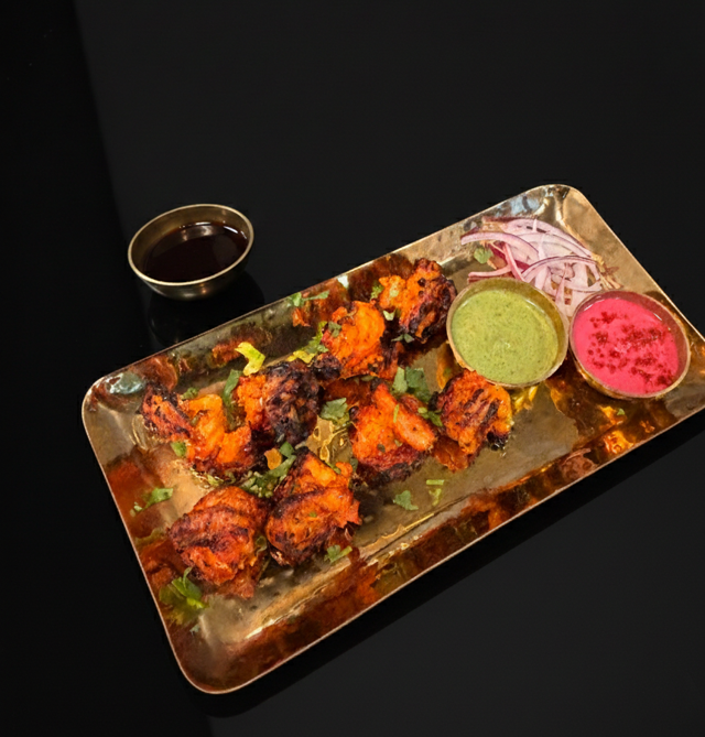 Tandoori Shrimp Tikka.
